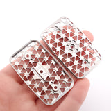 E48 "Geo" Plate Set - Stainless Steel - Triple Screw