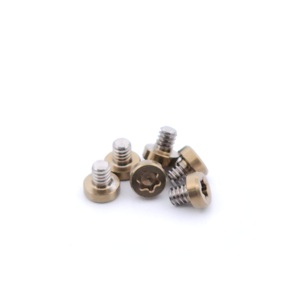 Titanium 2-56 Size Screws (Set of SIX for Slider Plates) "Gold"