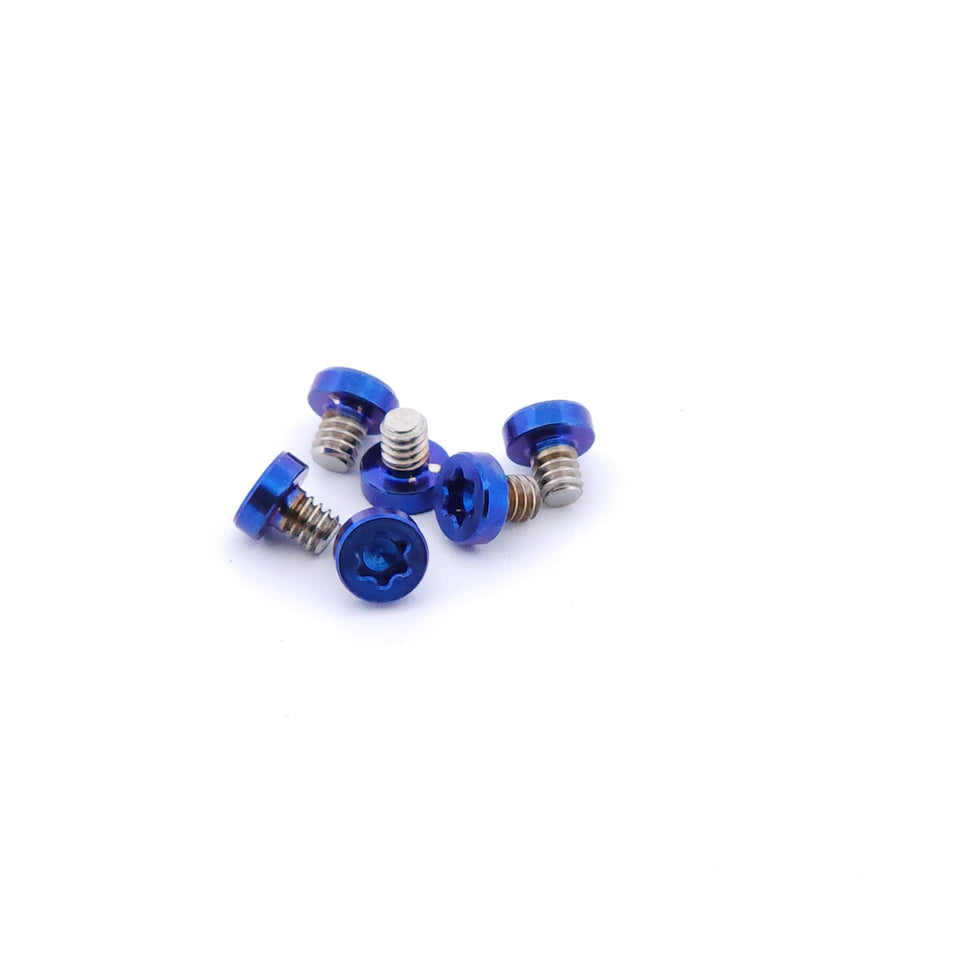 Titanium 2-56 Size Screws (Set of SIX for Slider Plates) "Dark Blue"