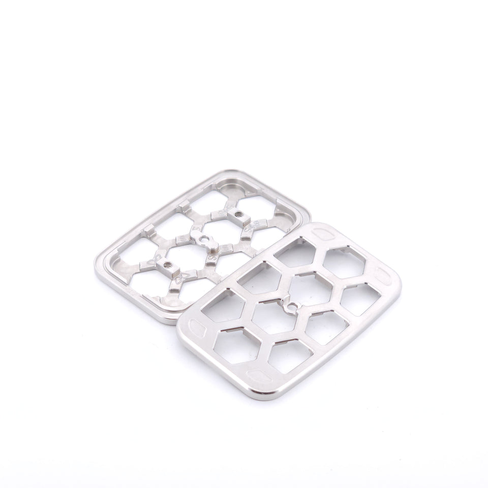 S48 "Skelly Hex" Plate Set - Stainless Steel - Single Screw